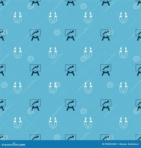 Set Board With Graph Chart And Magnet On Seamless Pattern Vector Stock