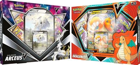 Kit Pokémon TCG Box Coleção Especial Dragonite e Arceus V Copag