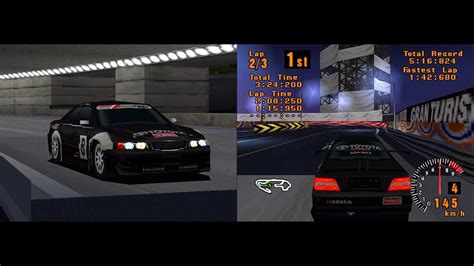 Gran Turismo PSX Toyota Chaser LM Dual Screen Replay Gameplay