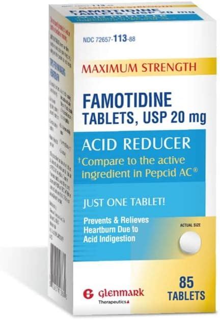 Equate Famotidine Tablets 20 Mg Maximum Strength Acid