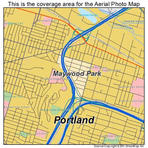 Aerial Photography Map Of Maywood Park Or Oregon