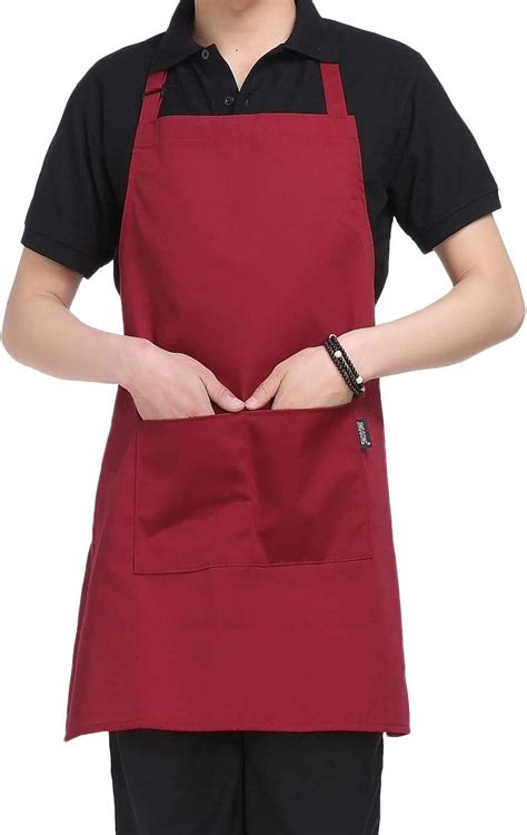 Adjustable Bib Chief Apron With 2 Pockets Waitresses Apron Heavy