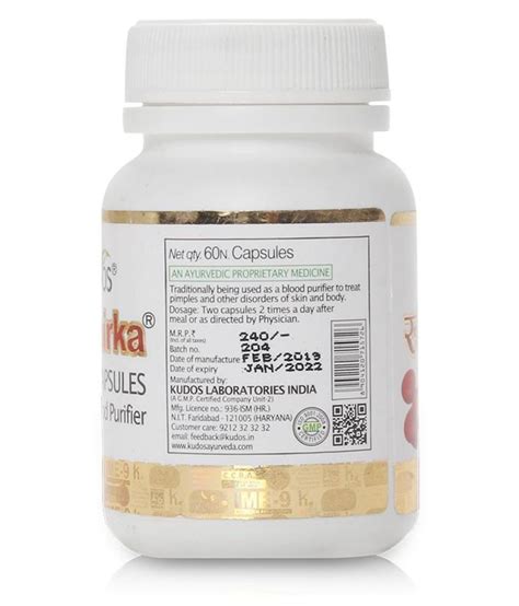 Kudos Ayurveda Rudhirka Blood Purifier Capsule No S Buy Kudos