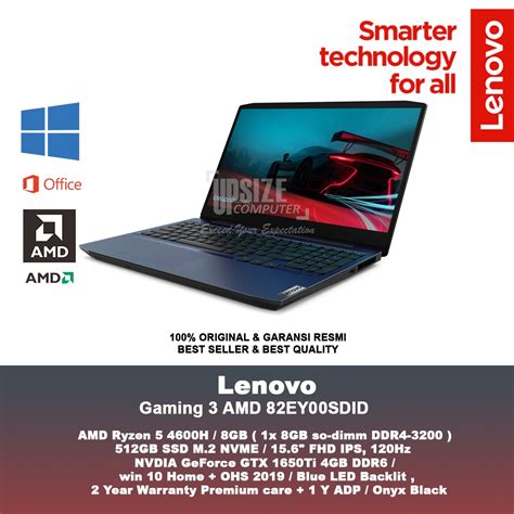 Jual Laptop Gaming Murah Lenovo IdeaPad Gaming 3 SDID Ryzen 5 4600H 8GB