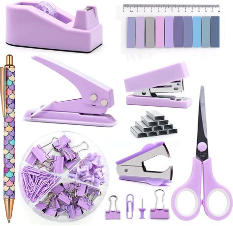 Amazon Mini Purple Office Supplies UPIHO Purple Desk Accessories