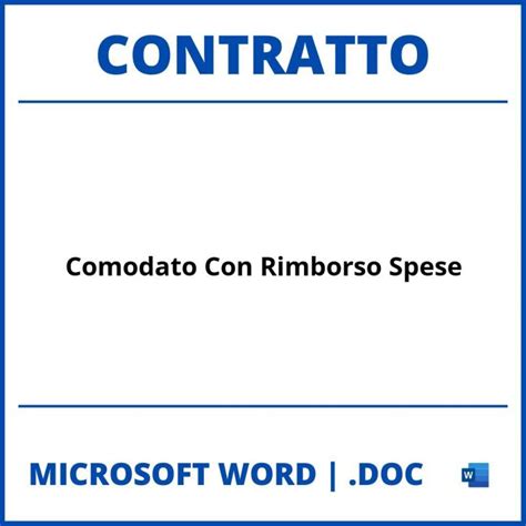 Fac Simile Contratto Di Rimborso Spese