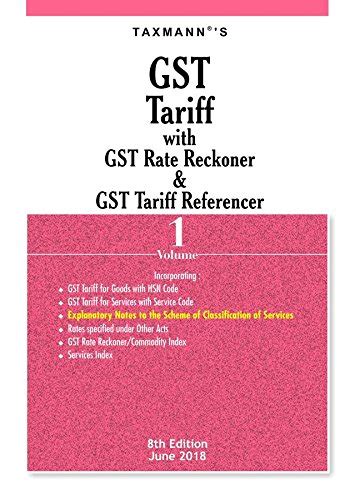 Buy Gst Tariff With Gst Rate Reckoner Gst Tariff Referencer Set Of