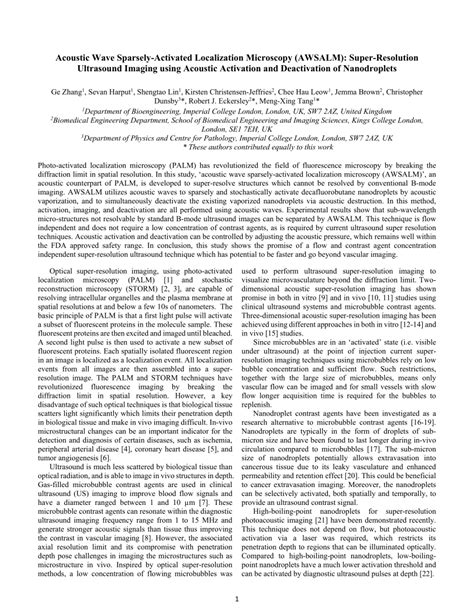 Pdf Acoustic Wave Sparsely Activated Localization Microscopy Awsalm