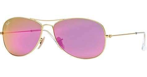 Ray Ban Aviator Sunglasses With Pink Mirror Lens In Pink Lyst