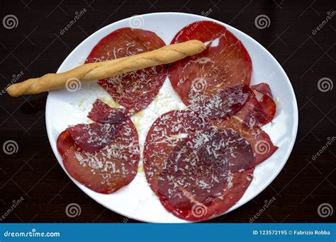 Bresaola An Italian Dish Of Raw Beef Cured By Salting And Air Drying