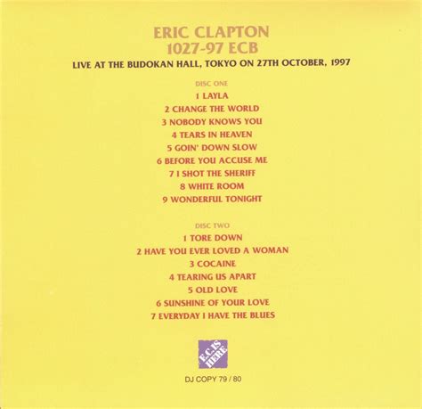 Eric Clapton Ecb Tokyo Japan