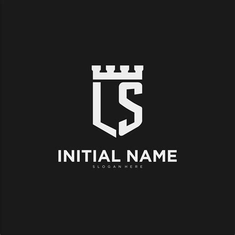 Initials Ls Logo Monogram With Shield And Fortress Design