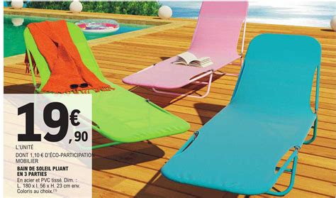 Promo Bain De Soleil Pliant En 3 Parties Chez E Leclerc ICatalogue Fr