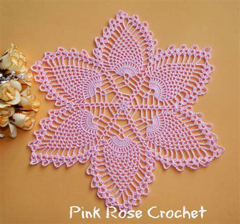 Pink Rose Crochet Centrinho Abacaxis Pink Surprise