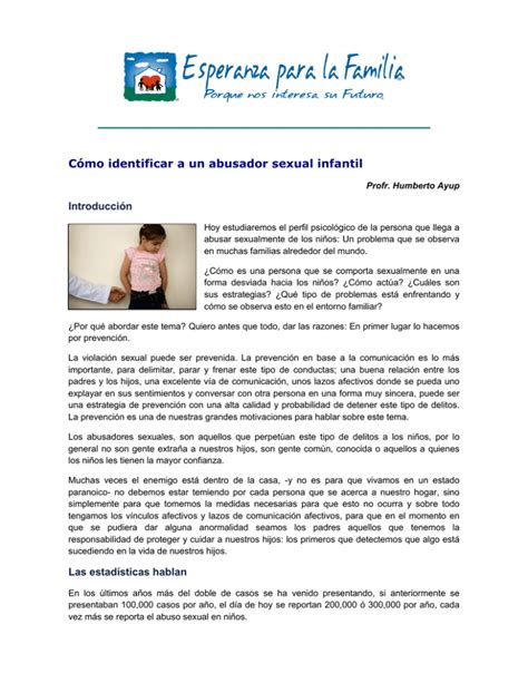 C Mo Identificar A Un Abusador Sexual Infantil