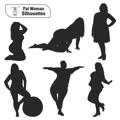 Fat Woman Silhouettes Vector Collection 20470032 Vector Art At Vecteezy