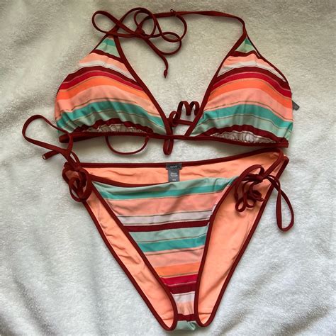 Striped Colorful Bikini From Aerie Gem