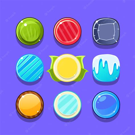 Premium Vector Colorful Candy Flash Game Element Templates Design Set