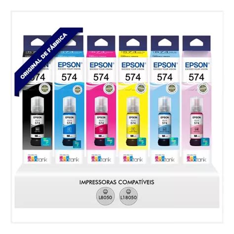 Kit Tinta T574 Original Epson 6 Cores L8050 L18050 Frete grátis