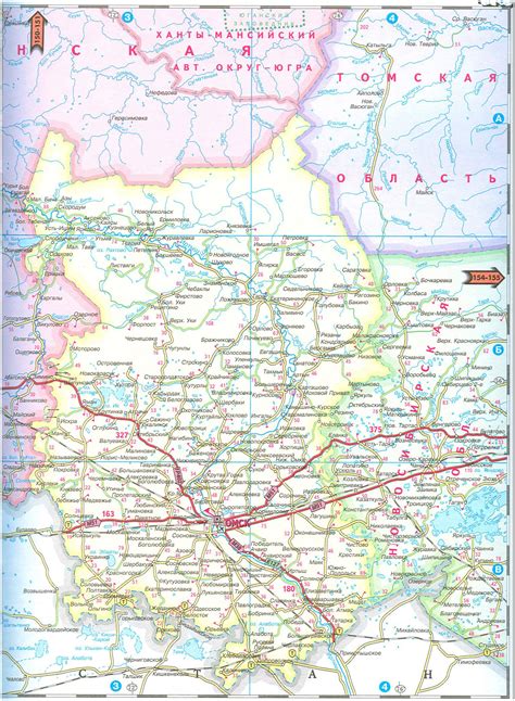 Карта Новосибирской области из атласа автомобильных дорог России. Карта ...