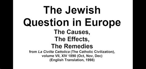 The Jewish Question in Europe- The Causes, The Effects, The Remedies by ...