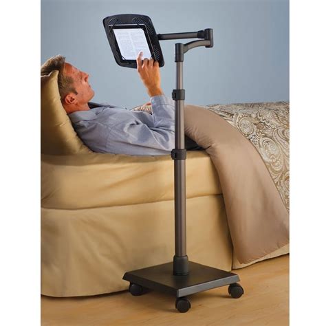 The Rolling Bedside Ipad Stand Hammacher Schlemmer Ipad Stand