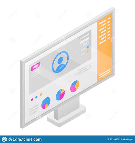 Icono Del Monitor De Computadora Estilo Isom trico Ilustración del