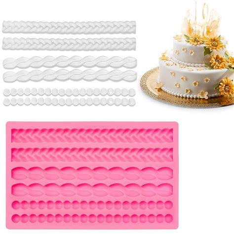 Diy Silicone String Pearl Fondant Cake Mold Decorating Baking Tools 【送料