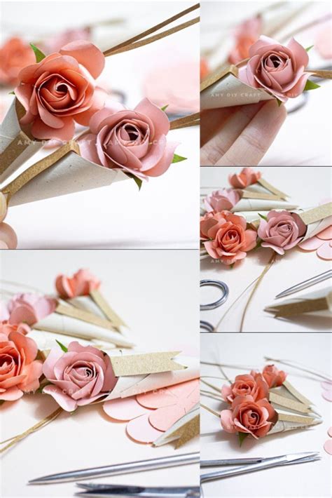 How To Make Mini Paper Roses Paper Flower Amy Diy Craft Paper