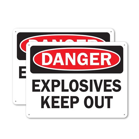 2 Pack Explosives Keep Out OSHA Danger Sign 10 Inch X 7 Inch Indoor