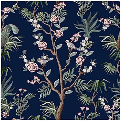 Best Navy Blue Floral Wallpaper