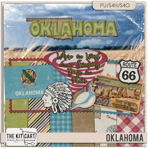 United States Oklahoma Mini Digital Scrapbook Kit Etsy Espa A