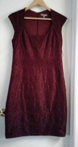 Roz Ali Dress Shift Burgundy Red Lace Party Cocktail Women S Size 10