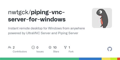 GitHub - nwtgck/piping-vnc-server-for-windows: Instant remote desktop