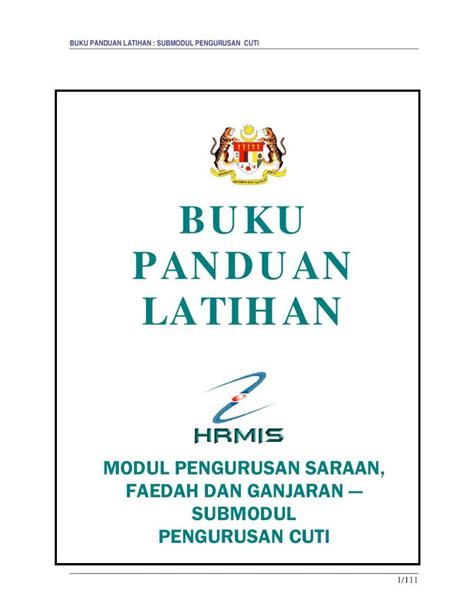 PDF Buku Panduan Latihan Cuti Hrmis DOKUMEN TIPS