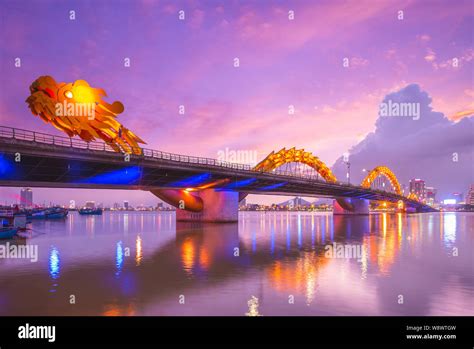 Dragon Bridge in Da Nang, vietnam at night Stock Photo - Alamy