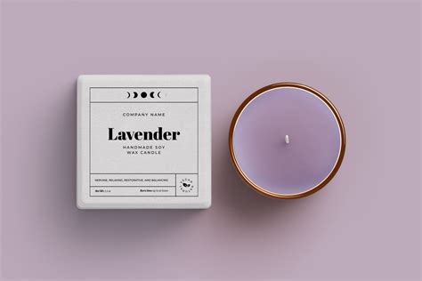 DIY Candle Label Editable Template, Branding Packaging, Minimal Moon ...