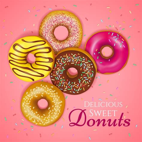 Free Vector Realistic Donuts Illustration