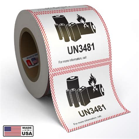 Lithium Battery UN3481 Shipping Labels, 4.375" x 4.75" - 1000 Labels (2
