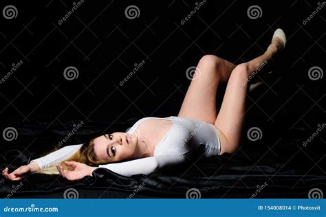 Feeling Sexy Woman Erotic Lingerie Sensual Girl Wear Bodysuit Beauty Fashion Femininity And