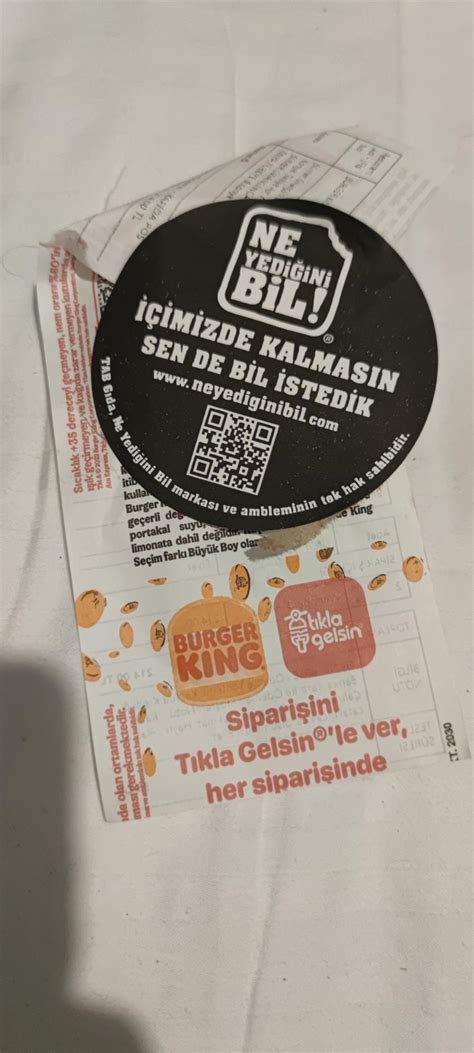 Getir Ve Burger King Sipariş Kasa Fişimi Getirmedi Şikayetvar