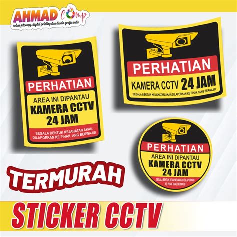 Jual Stiker CCTV Murah Stiker CCTV 24 Jam Stiker Sign Kamera CCTV