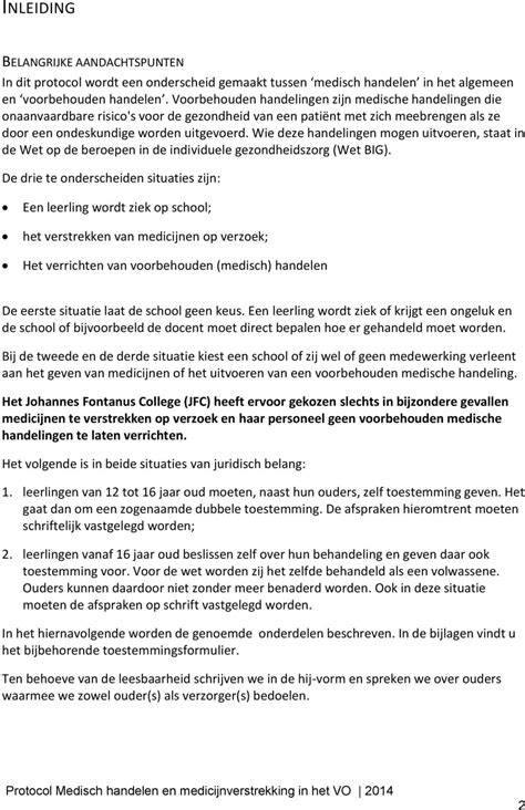 Protocol Medisch Handelen Medicijnverstrekking Op Het Johannes