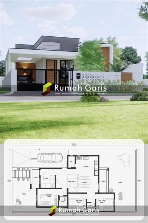 Model Desain Denah Dan Tampak Rumah Modern Minimalis M Simple