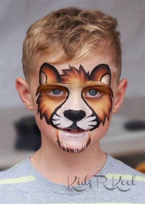 Easy Face Painting Ideas For Boys | Lion face paint, Animal face ...