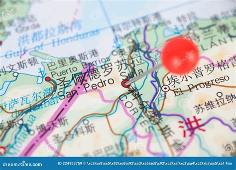 Location of the Honduras City of San Pedro Sula on the Map Editorial Stock Image - Image of ...