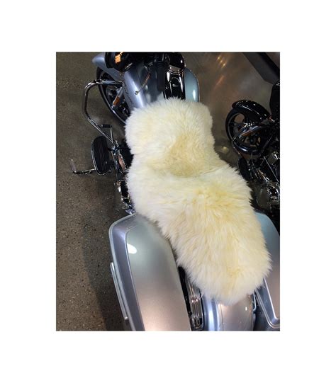 Black, Grey or White Longwool Motorcycle Seat Cover: Sheepskin Town