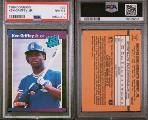 Donruss Ken Griffey Jr Rated Rookie Psa Newly Graded