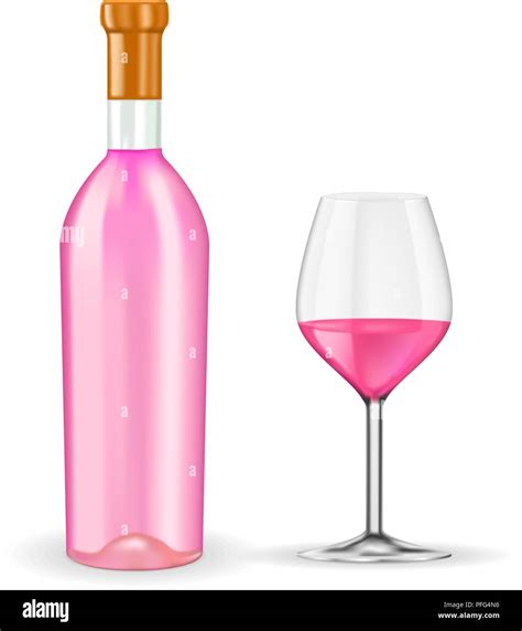 Rose Wine Glass Bottle Stock Vector Images Alamy