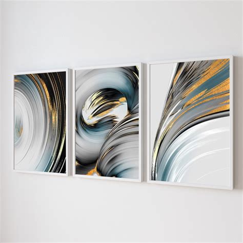 Quadro Trio Abstrato Pincelados Redondo Elo7 Produtos Especiais